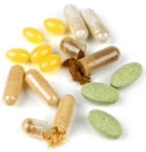 five different supplement pills and tablets