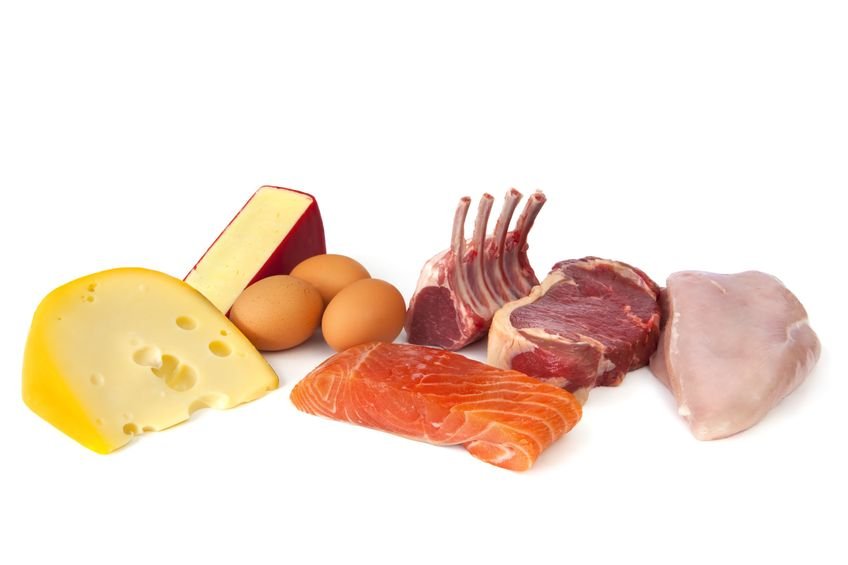 Eggs, beef, fish, chicken, cheese.