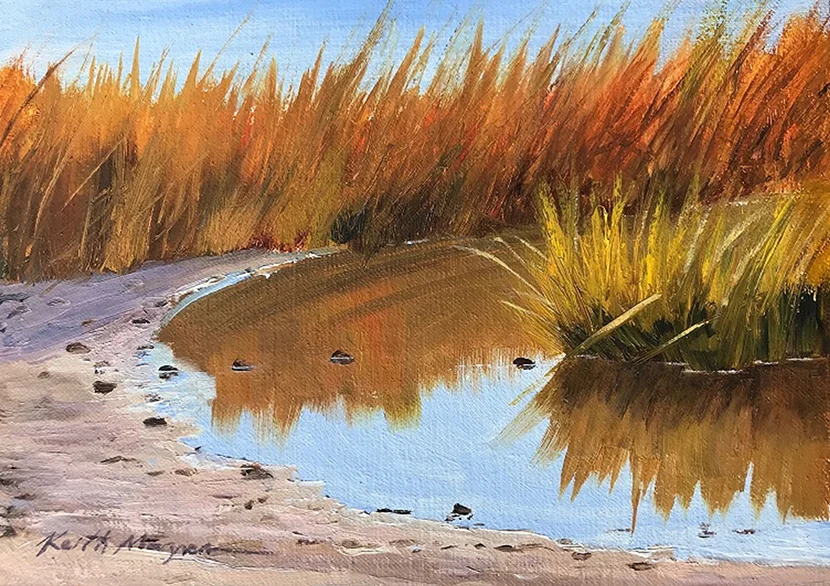 Keith Magner - Autumn Reflections on Southport Beach-w.jpg