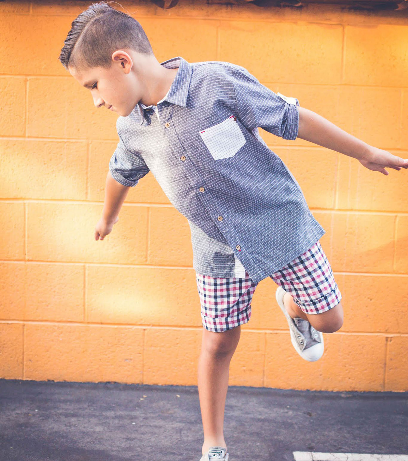 Charcoal linen stripe shirt