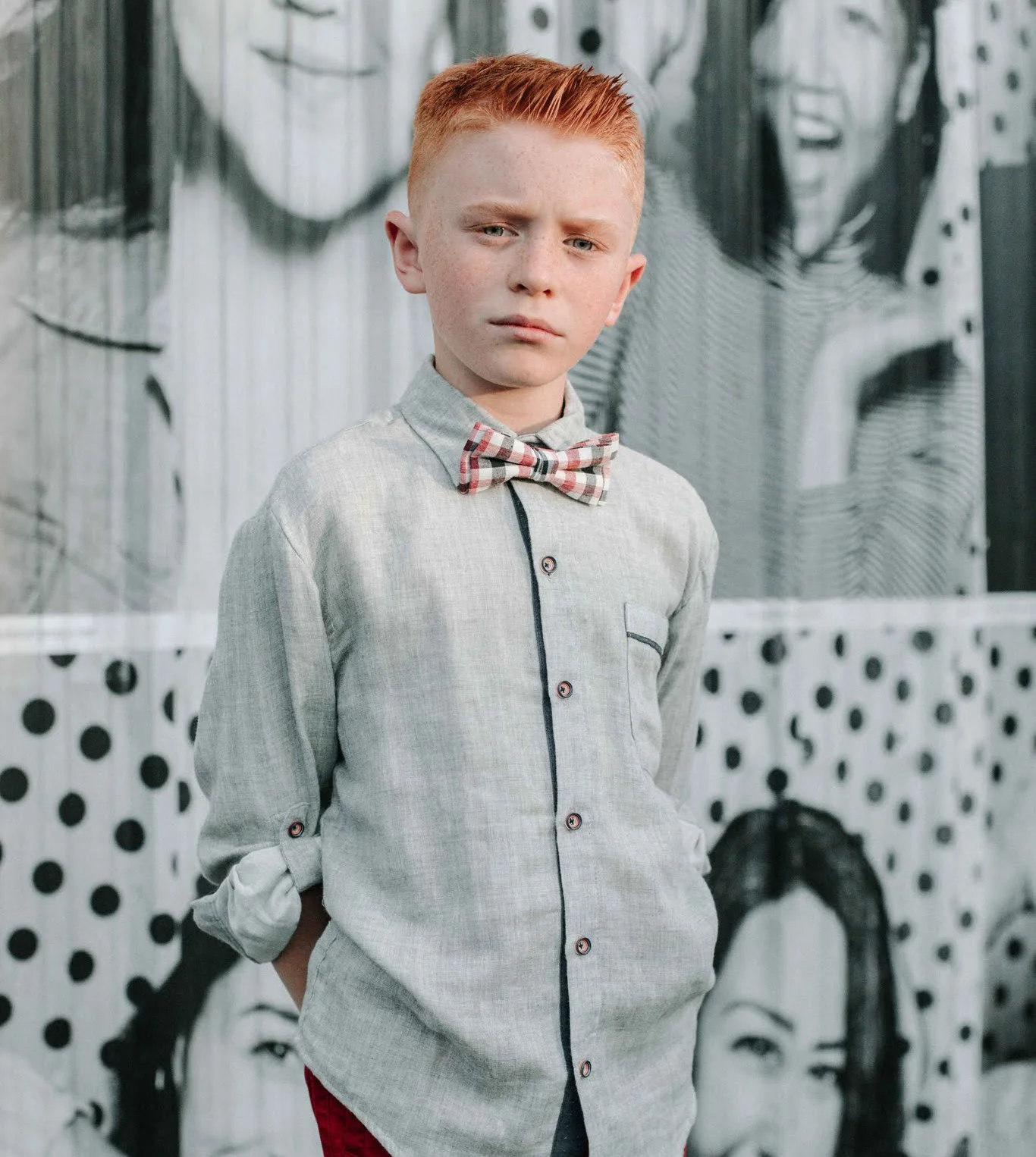 Heather grey double faced roll shirt