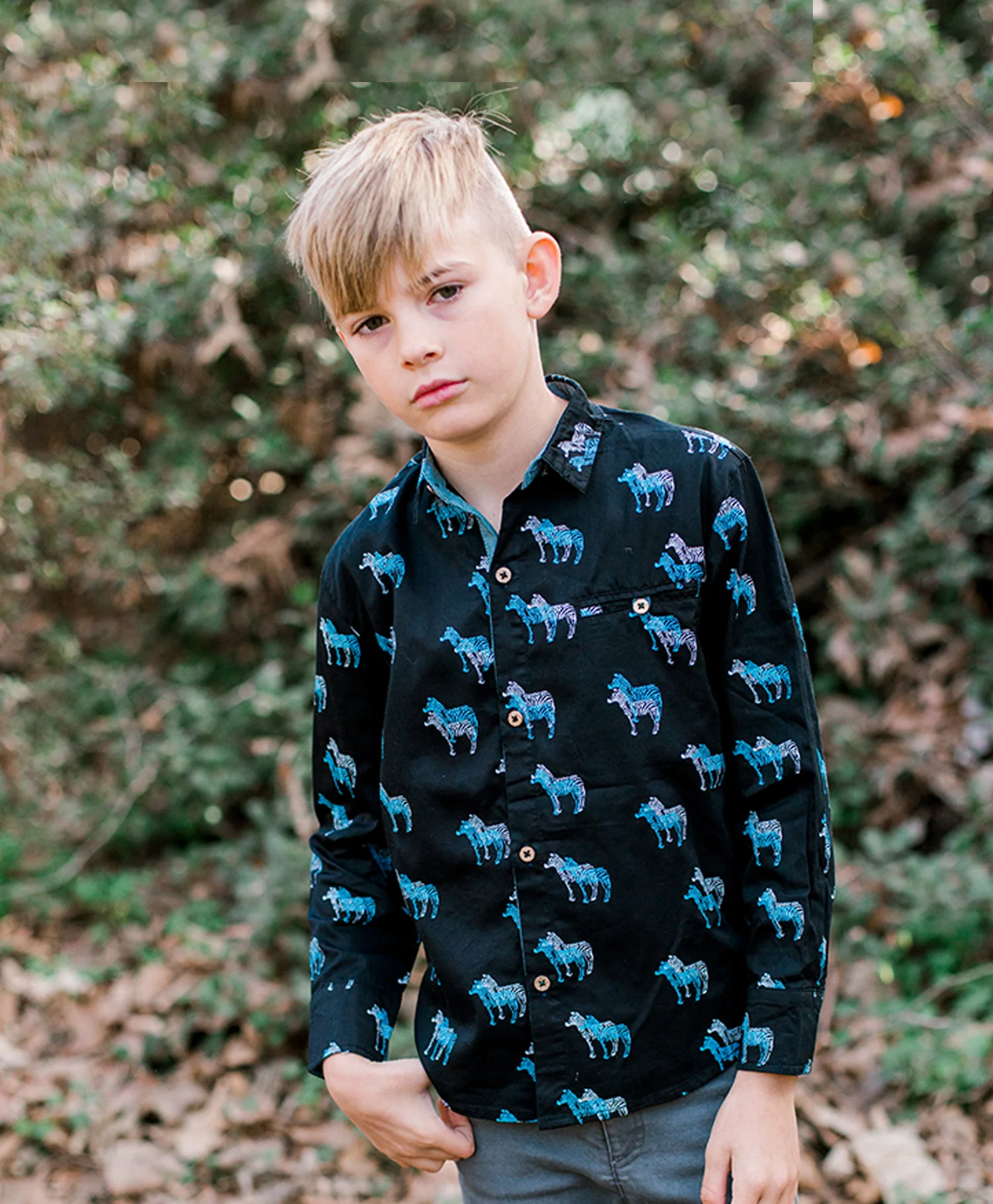 Zebra Print Poplin Shirt 