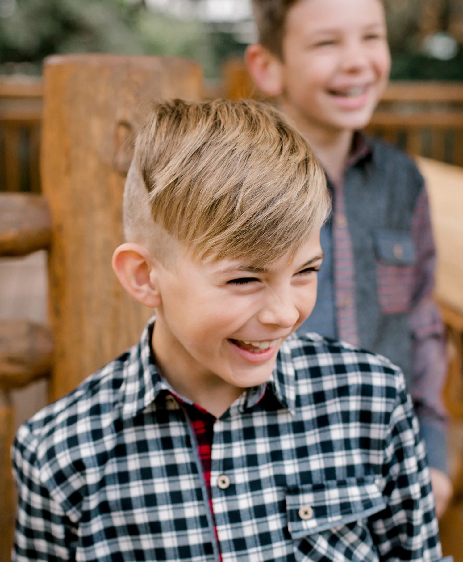 L/S Grey Mixed Stripe Brushed Shirt 