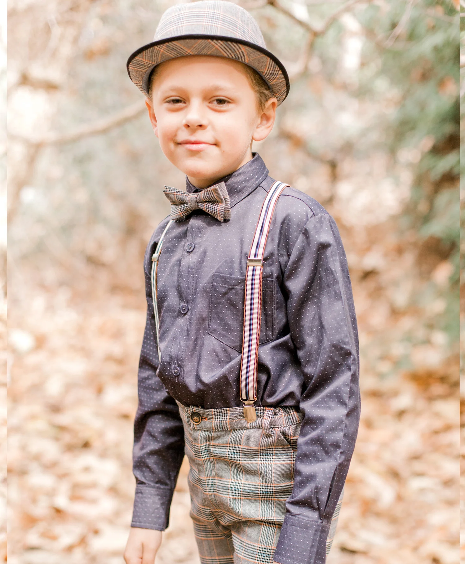 Charcoal Pindot Shirt 