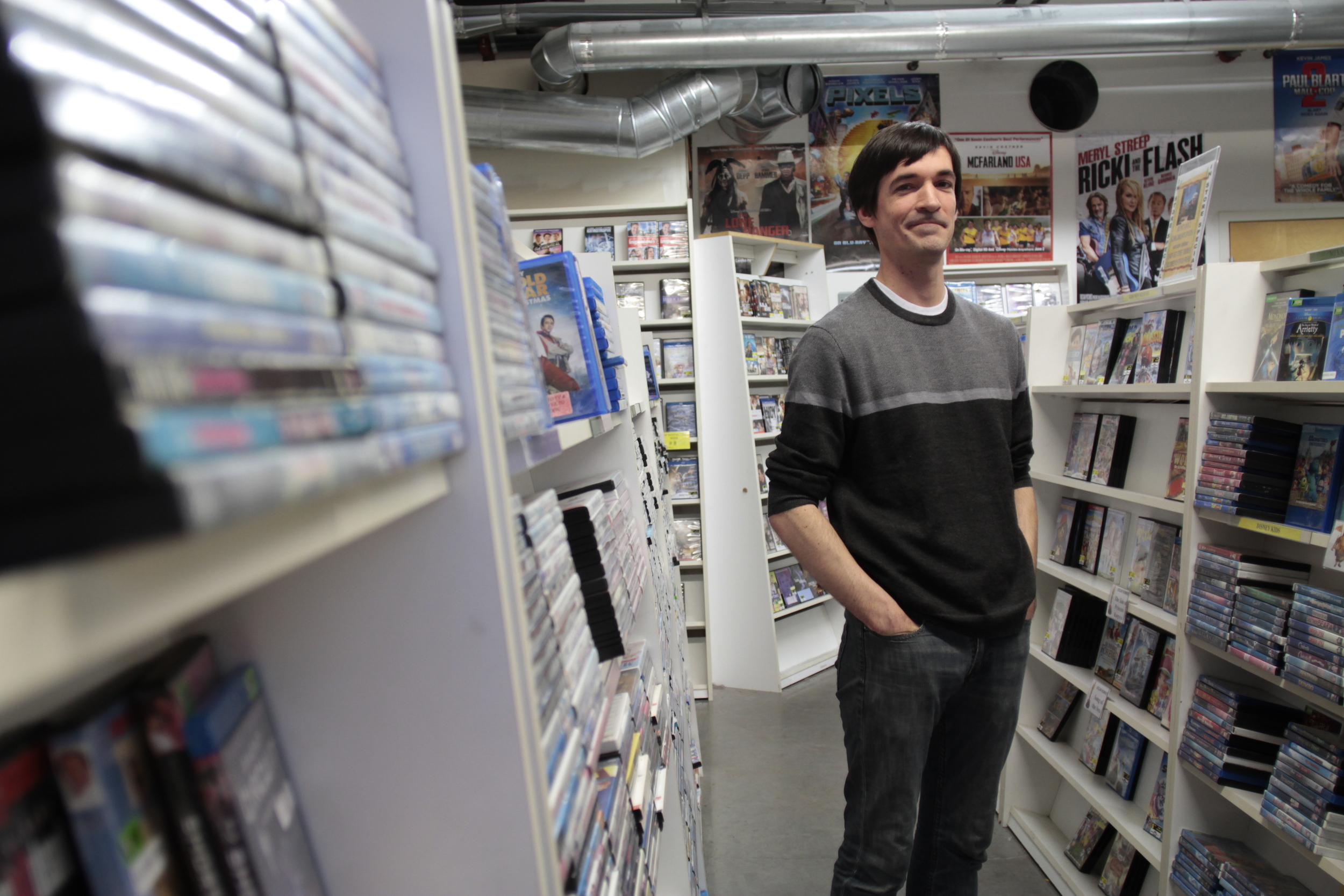   Colin Randall, the owner and operator of Silver Screen Video — Kitsap County’s last remaining movie rental shop.&nbsp;  