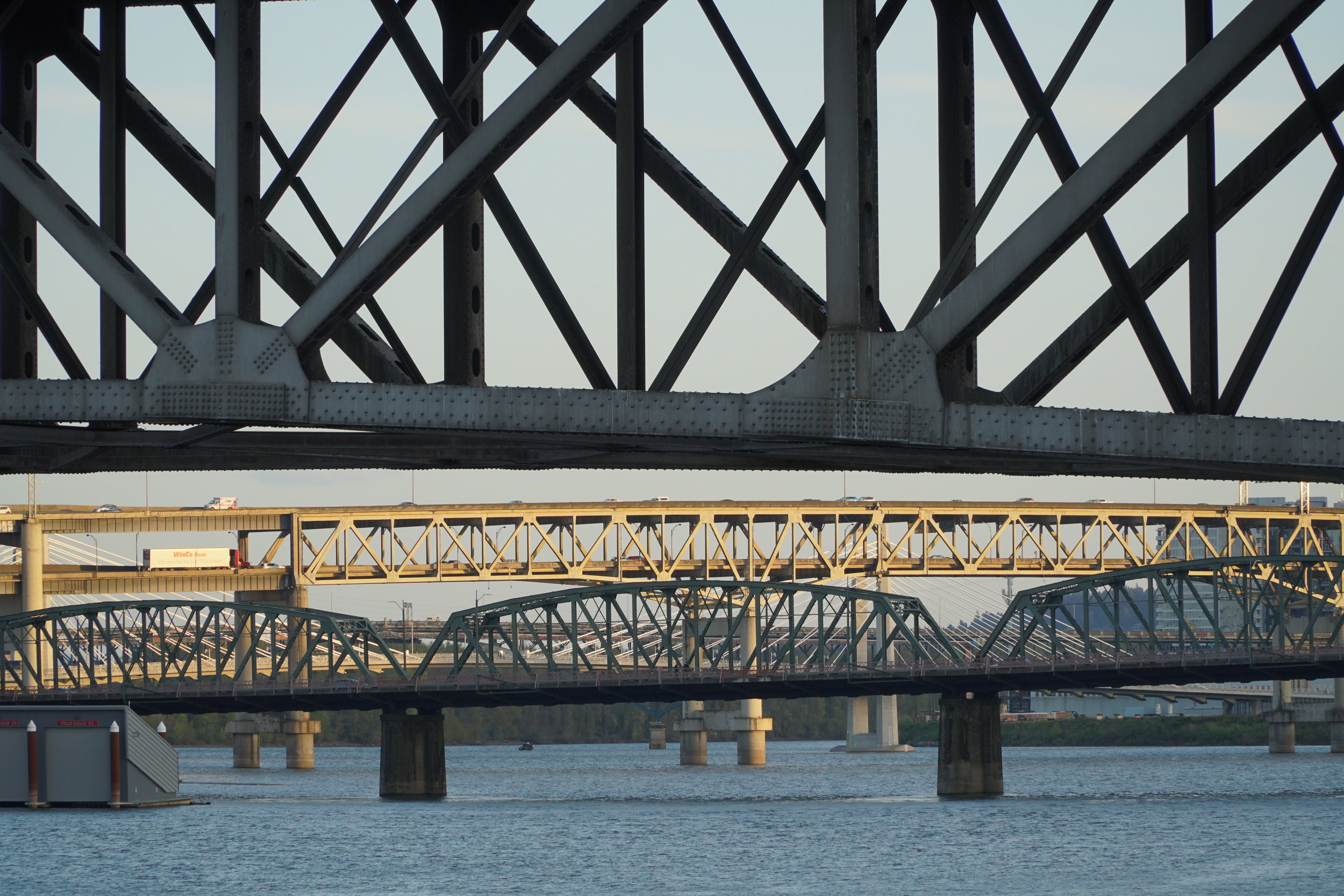  Bridges at dusk. Portland, Oregon. April 2018.  