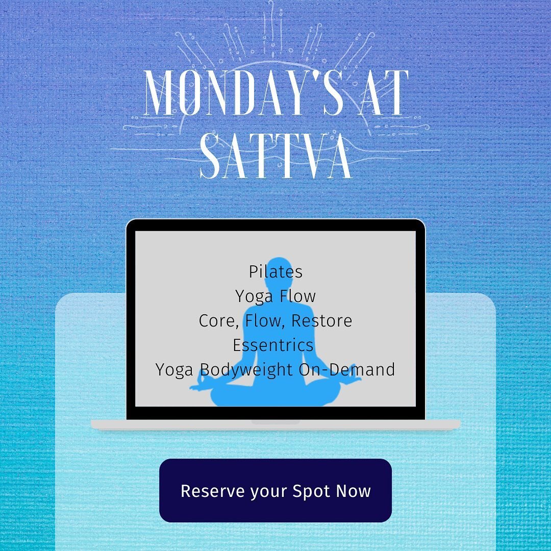 We love seeing you on the screen! Join tomorrow for your favorite classes to start off your week✨ #motivationmonday #Sattvamonday #sattvayoga #sattvayogabeaconsfield #sattva #yogamonday #yoga #virtualyoga