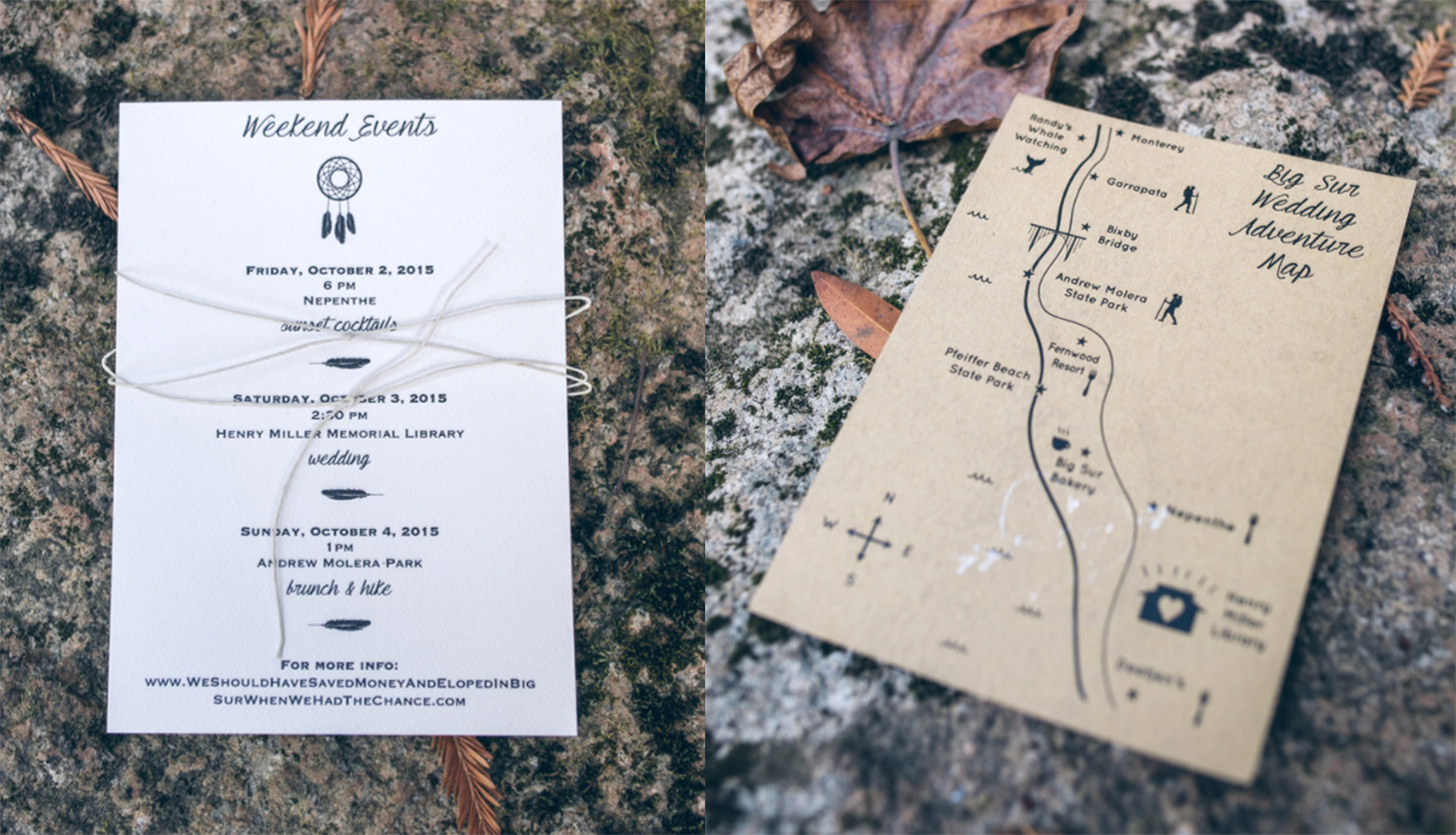 Wedding Invite Inserts - Events + Map