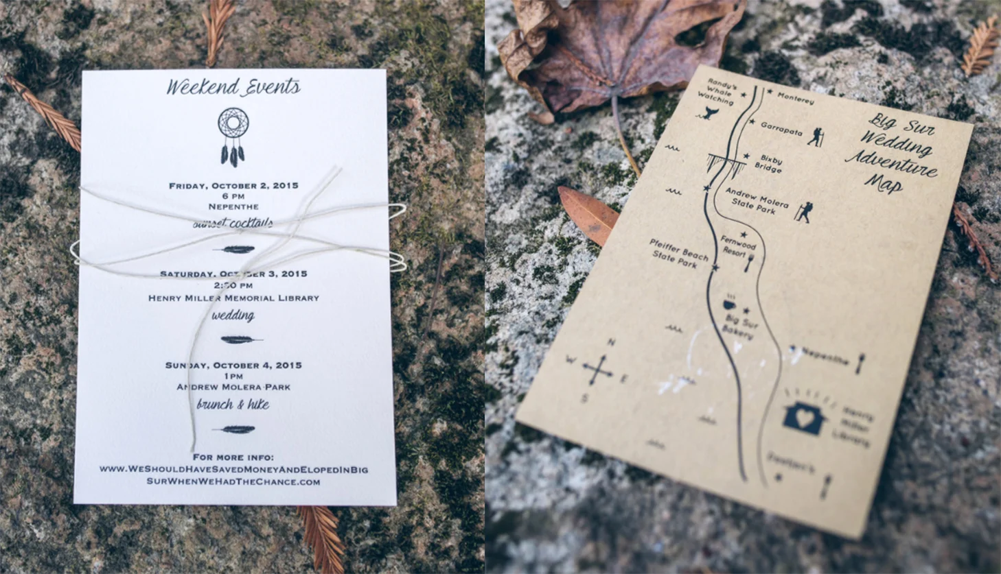 Wedding Invite Inserts - Events + Map