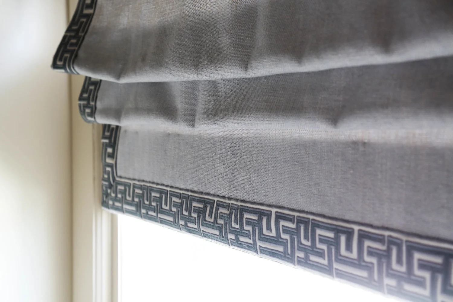 St Charles Custom Handmade Shade with Greek Key Hand