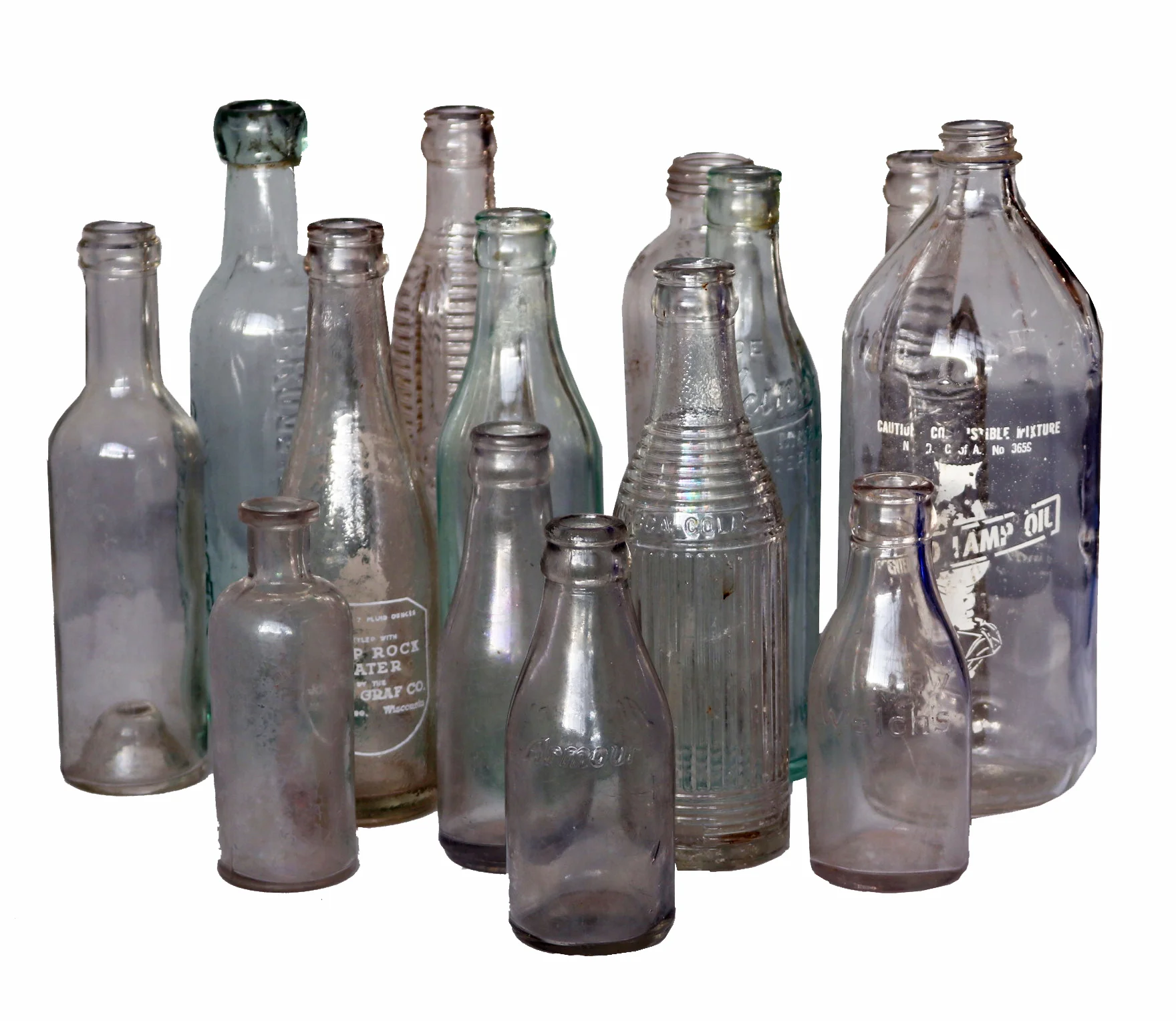 Glass vintage bottles