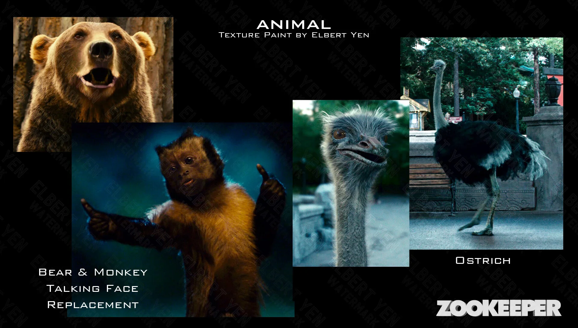 Ostrich, Bears, Monkey