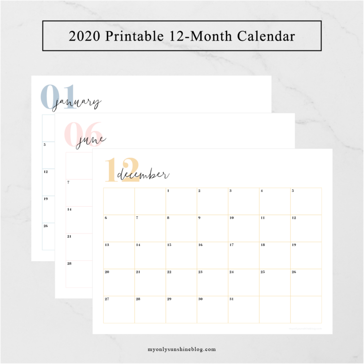 calendarios 2020 gratis descargables para imprimir