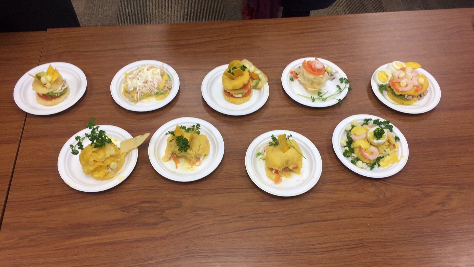La Causa (a Peruvian dish) Party prepared by the FoodLang Reading Group Members 