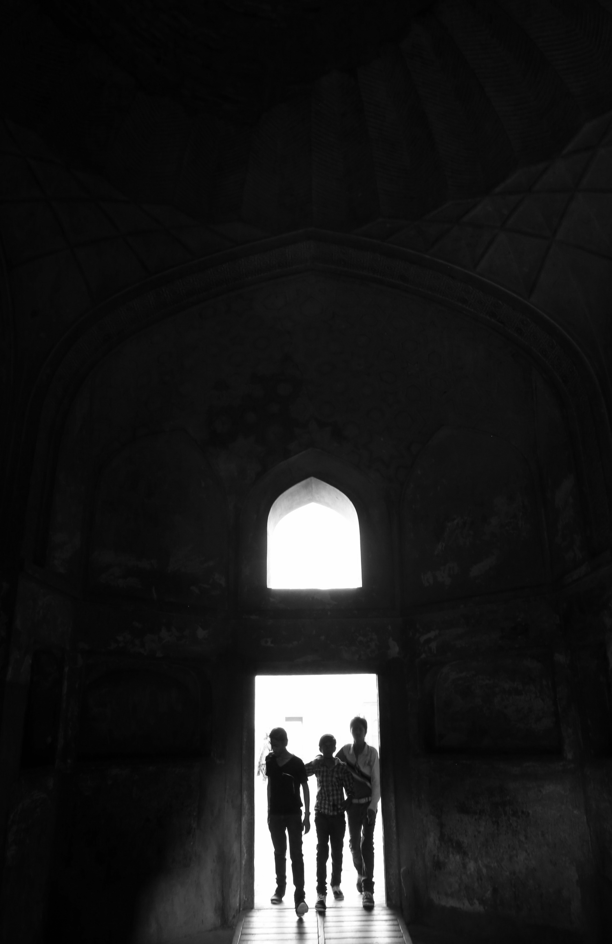 Teens exploring Elephanta Island 