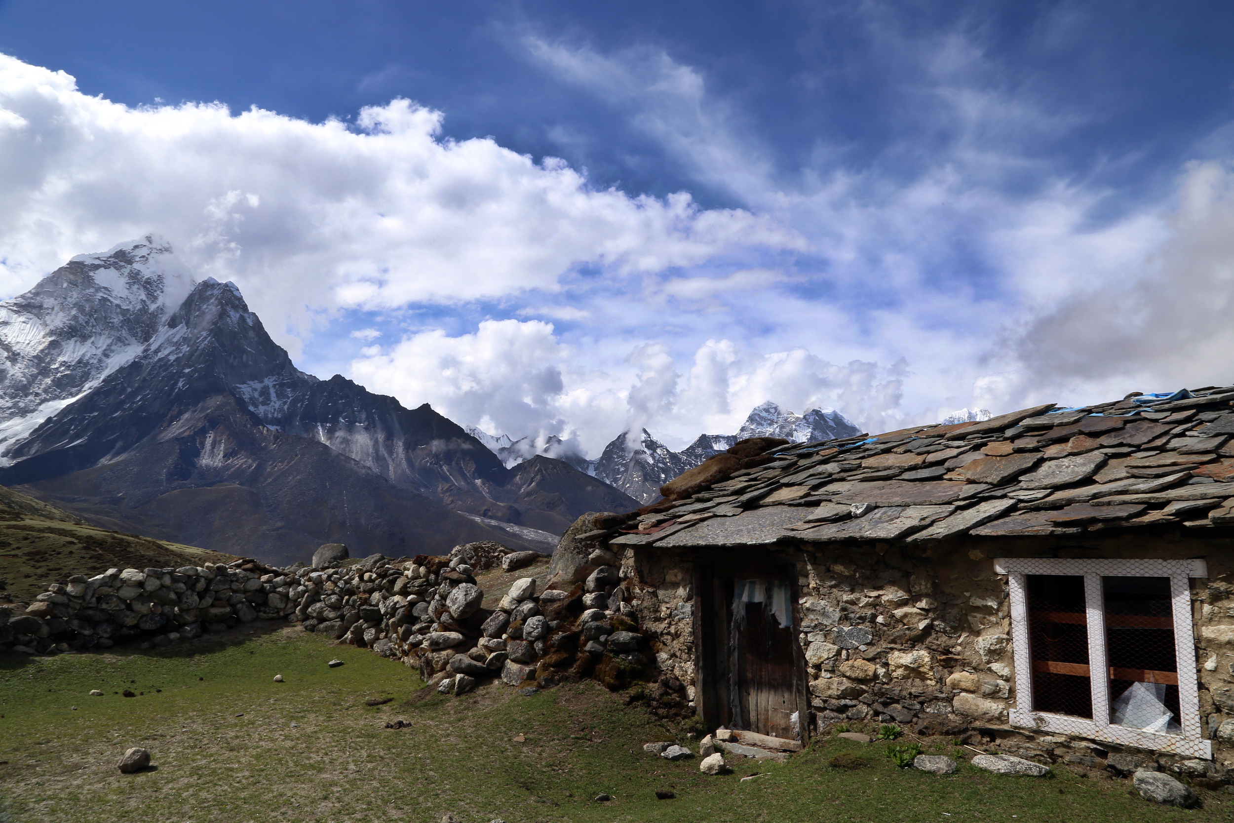 Stone house in the Himalayas