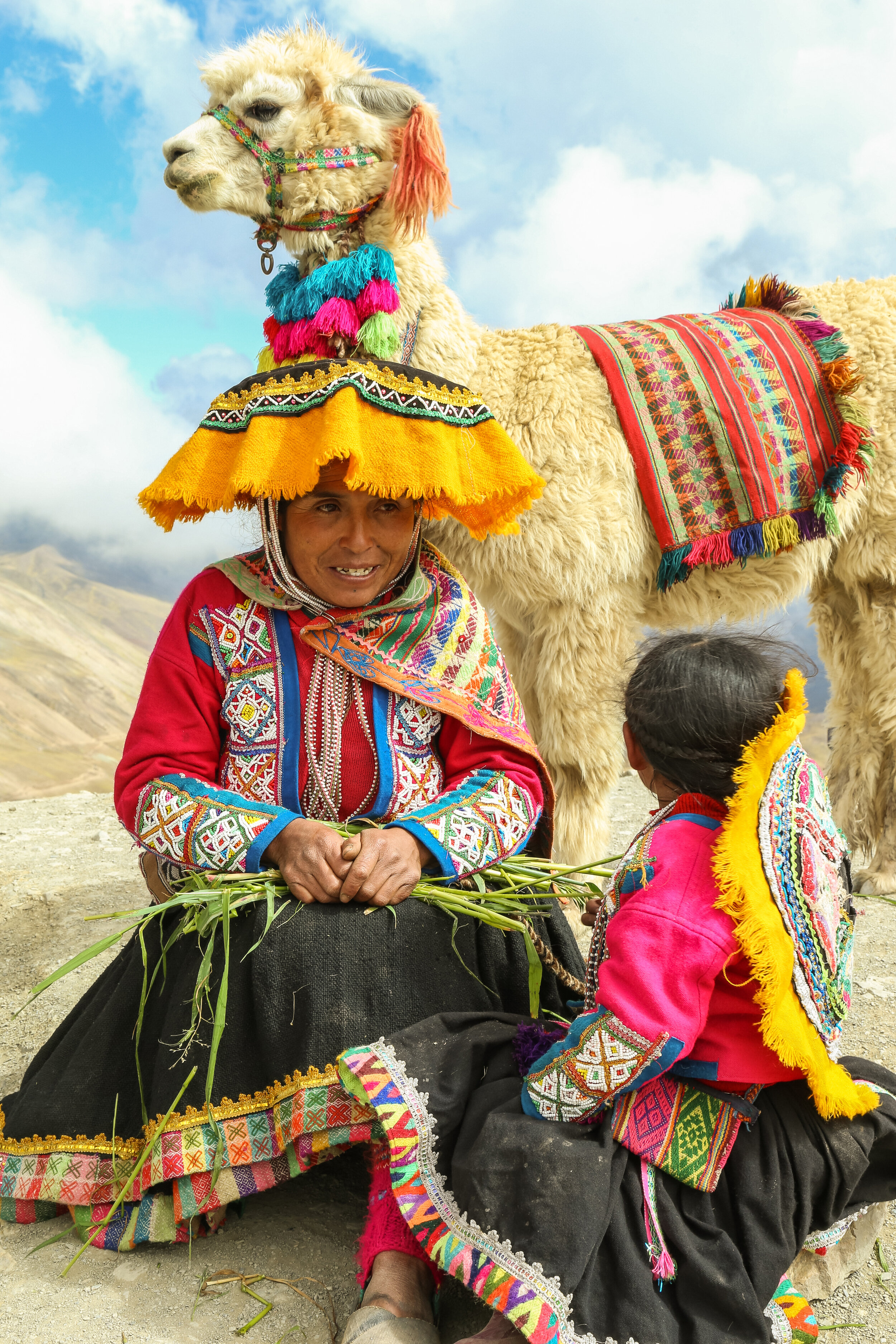 Mother & Child - Rainbow Mountain, Cusco Region