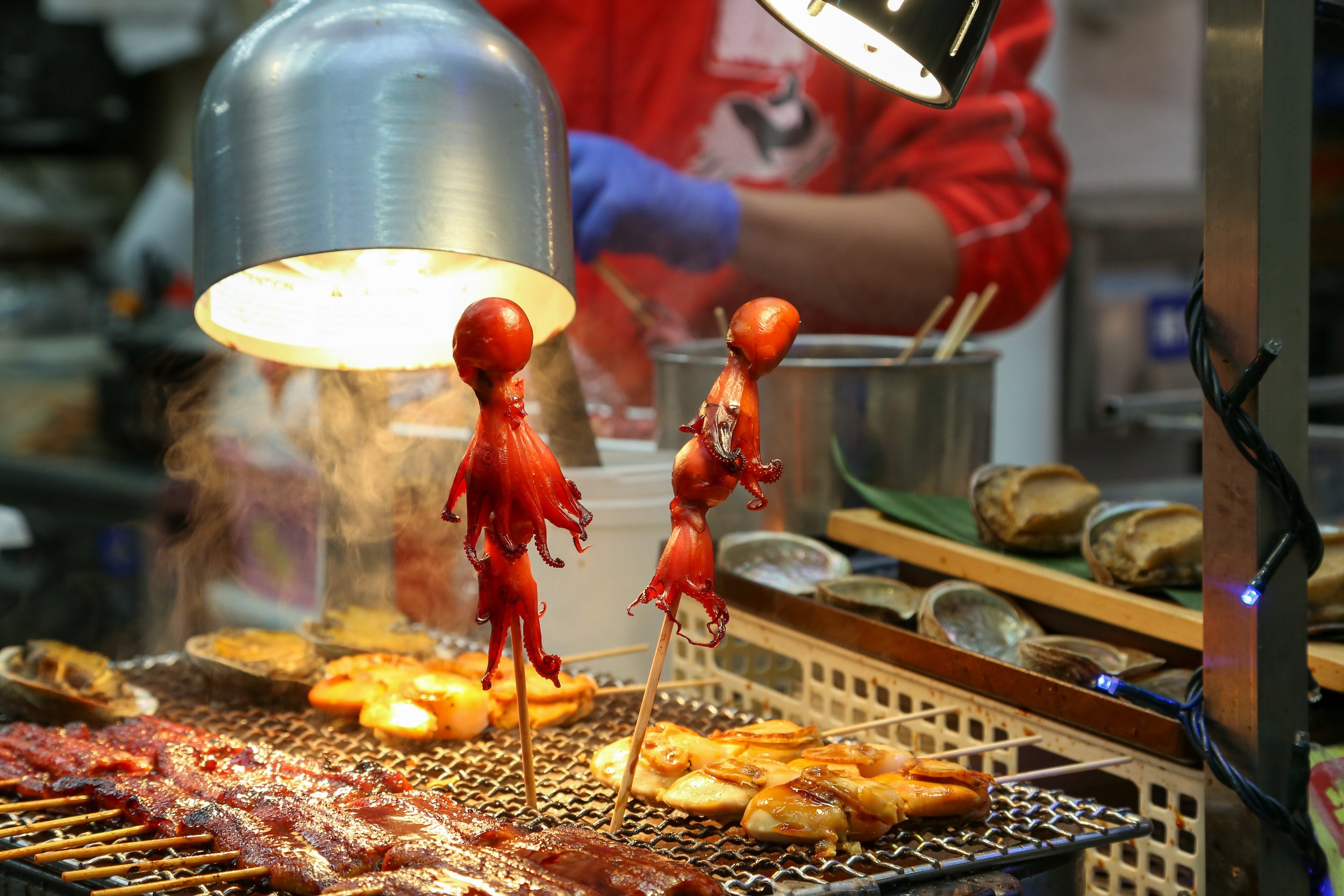 Octopus Skewers - Kuromon Market - Osaka