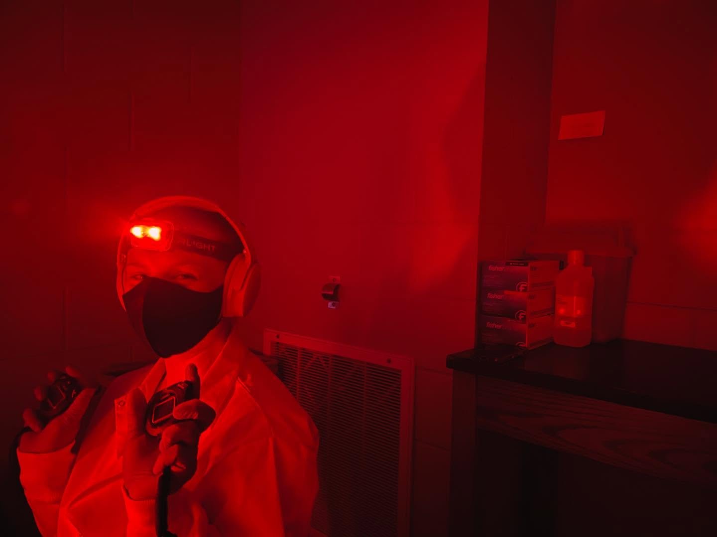 Shoutout to undergrad researcher, Abby Deeths, for heroic acts of Coming-In-On-Weekends for longggg behavioural testing days! Abby’s project this summer is interested to understanding how the extracellular matrix in olfactory regions participat