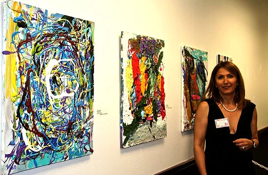 Jamal Khamis paintings at the Southern Nevada Museum for fine art with Despina Tunberg