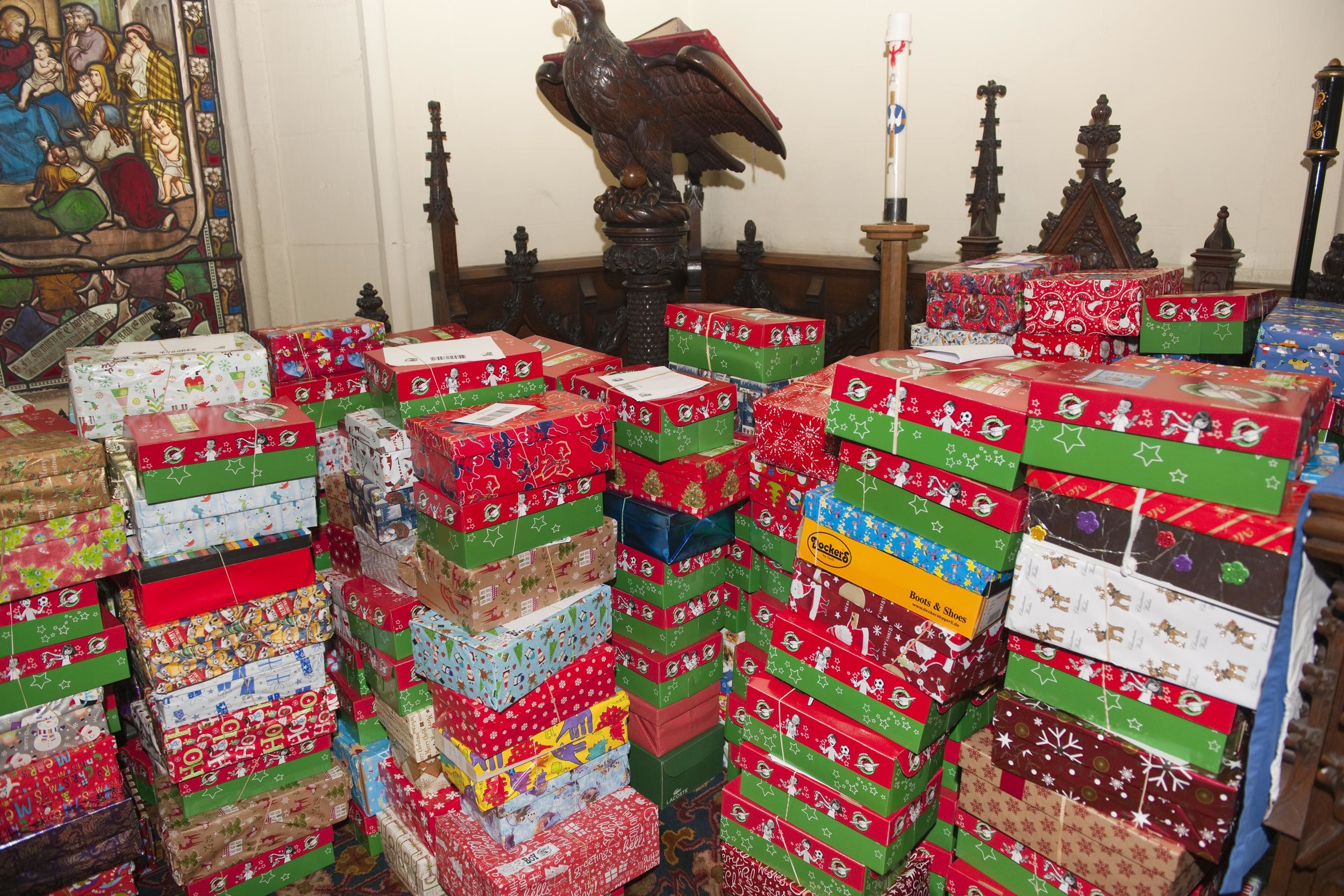 Piles and piles of boxes ready to be shipped