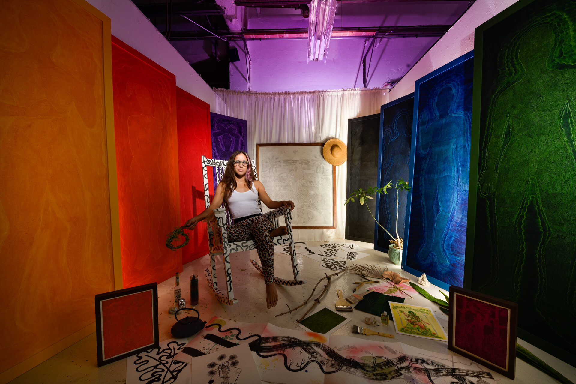 Artist Nicole Salcedo in Pedro Wazzan’s  In the Studio  series.  