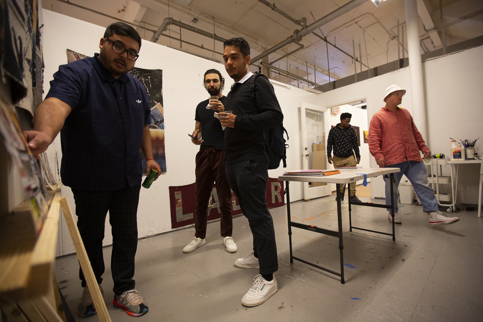 Bakehouse artist Gonzalo Hernandez during open studios. Photo by Roberto Mata, 2022.