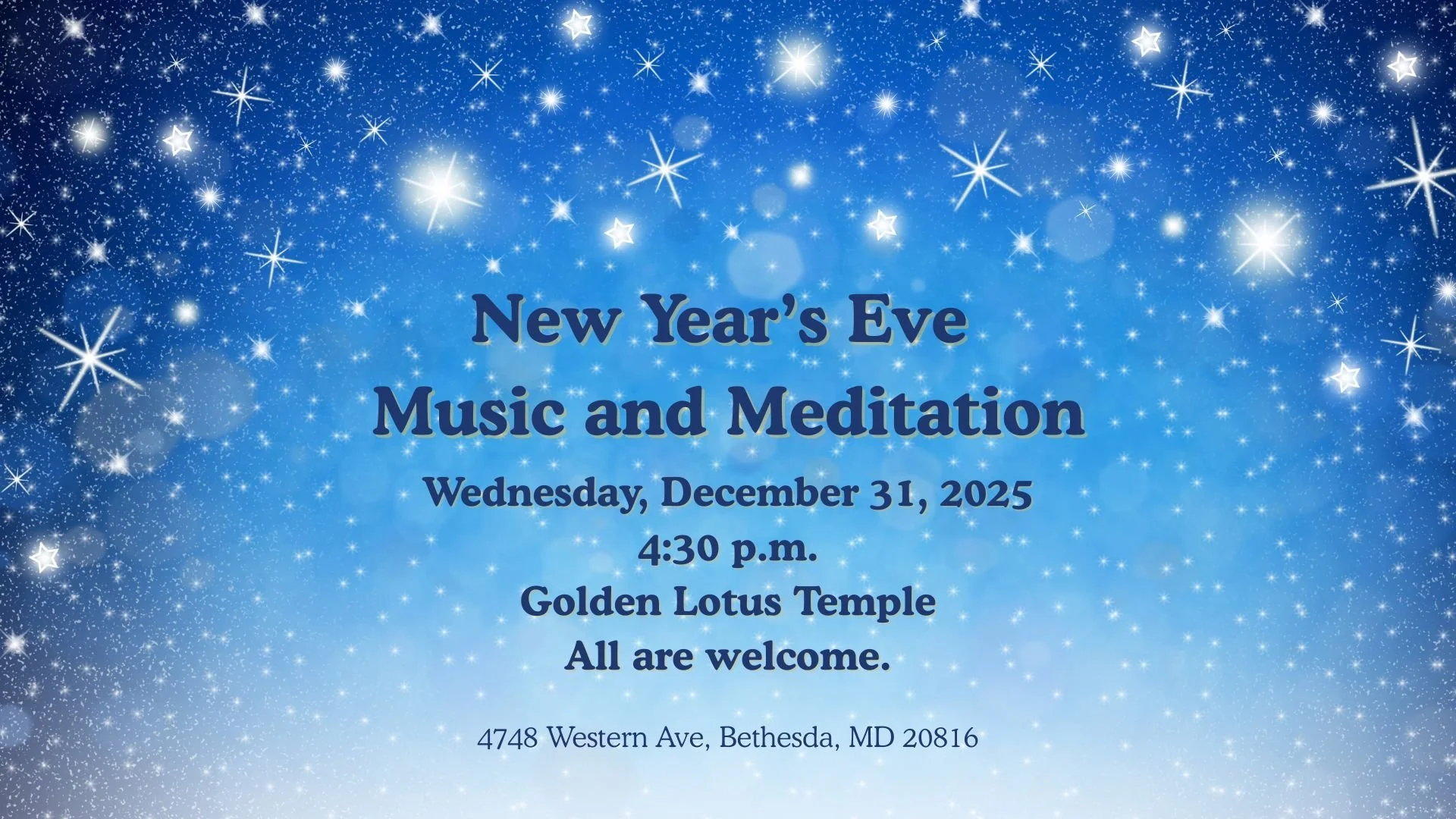 New Year’s Eve Music and Meditation