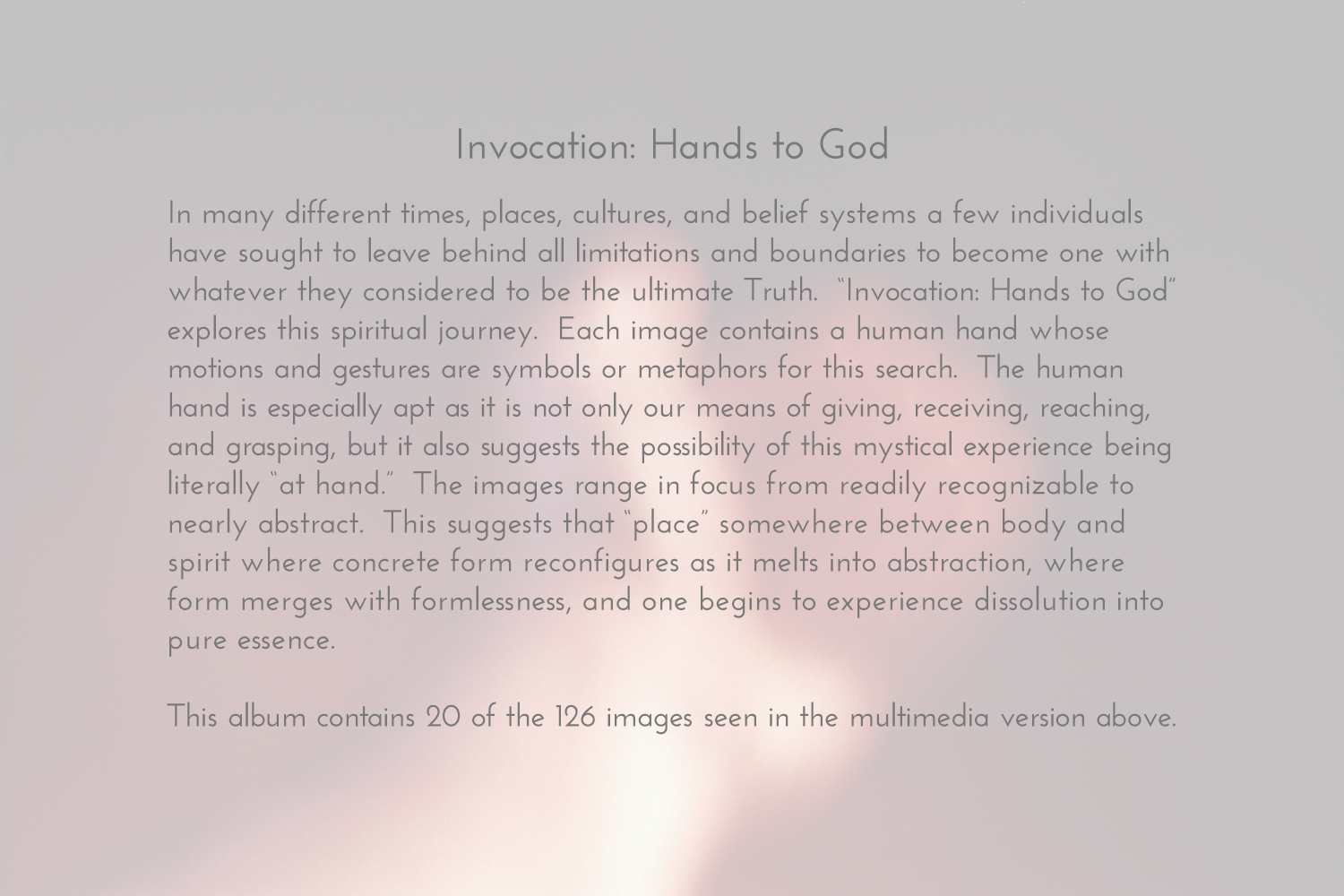 Invocation: Hands to God โ Jim Vecchi