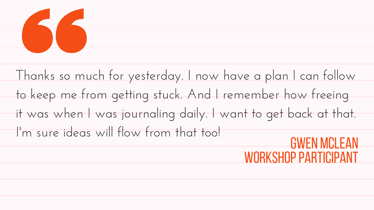 Gwen McLean Creativity Workshop Writing Workshop London Ontario Revel in the Mess Workshop.png
