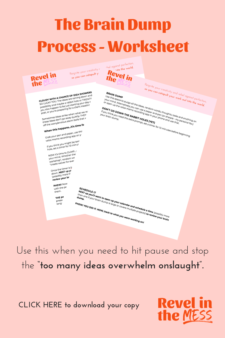brain dump process brain dump worksheet brainstorming tips creativity tips writing tips london ontario revel in the mess.png