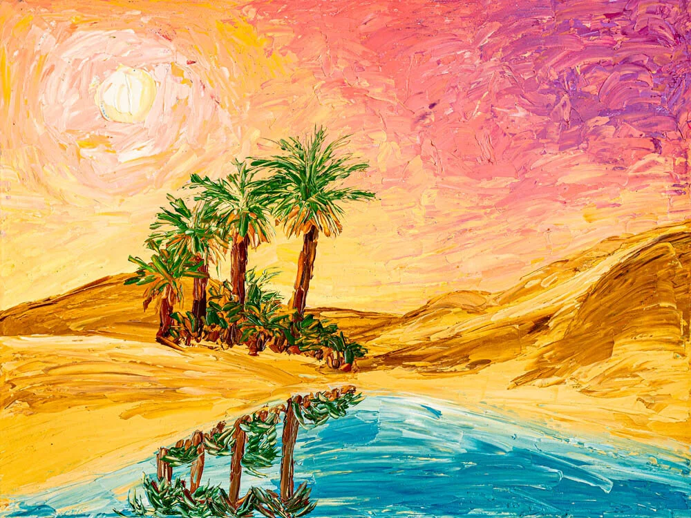 Desert Gold Painting Illustrating Tales of Hope