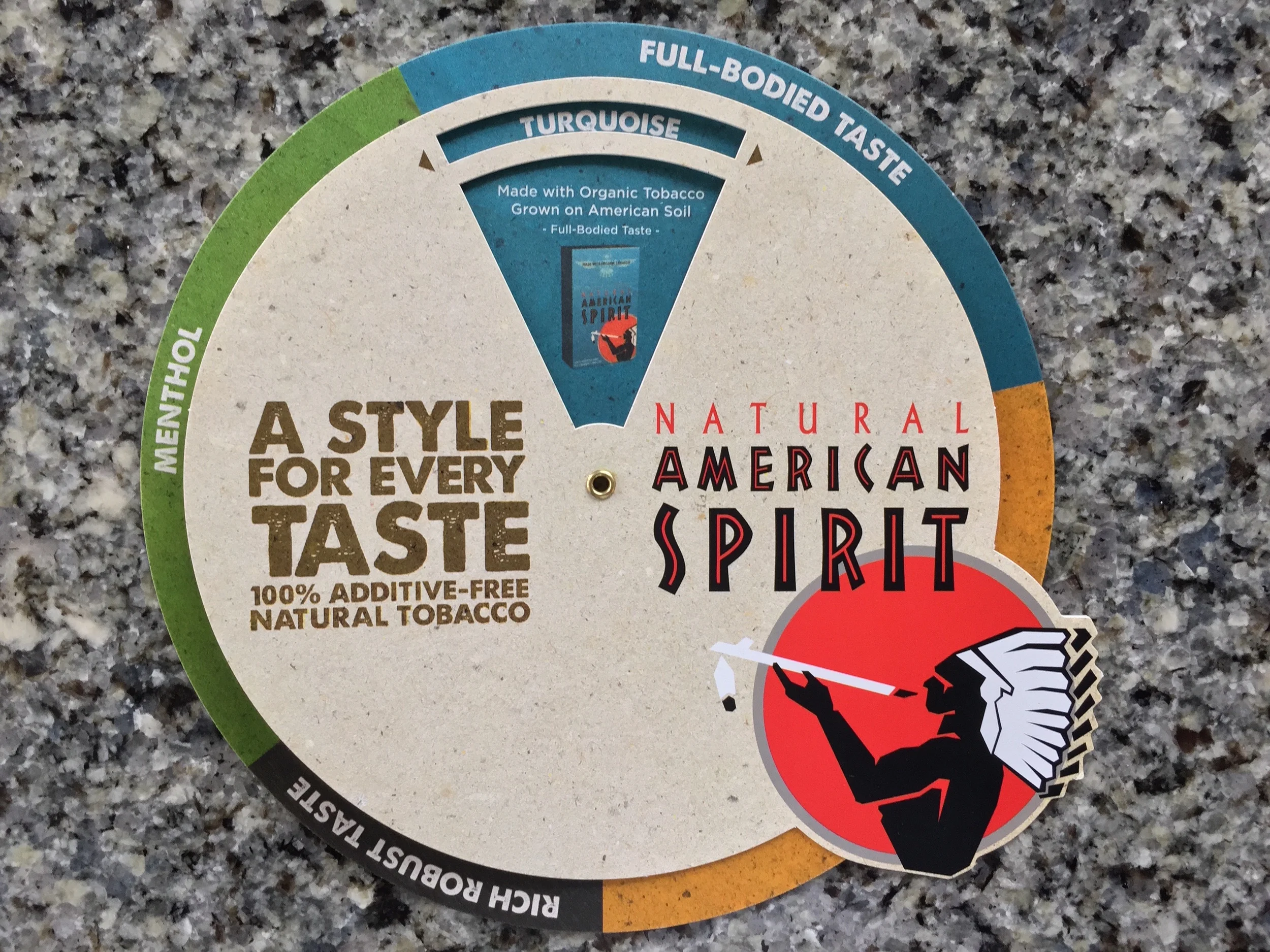 Birch Wood American Spirit Taste Wheel