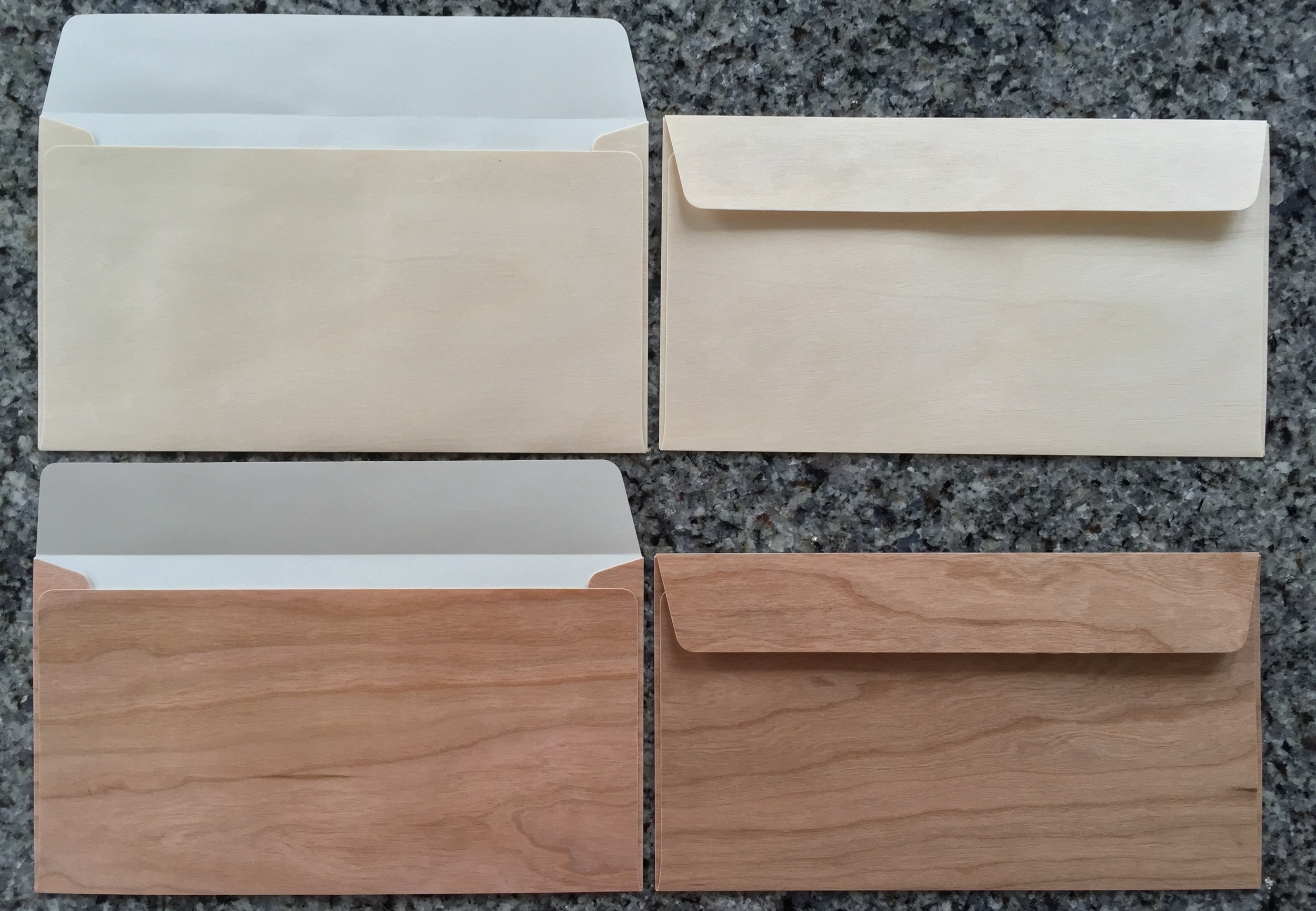 Cherry and Birch Wood Envelopes