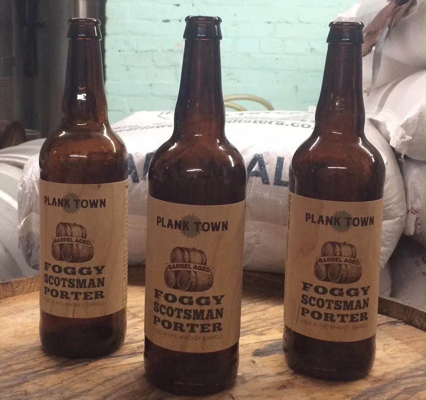 Cherry Wood Plank Town Porter Beer Labels