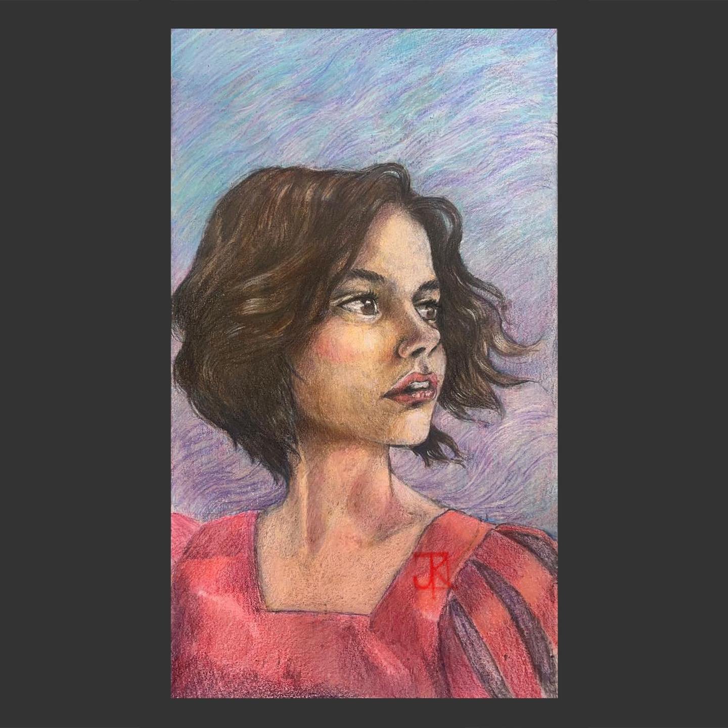 Delia, my protagonist from the Sugarpuff universe in a semi realistic style. At least more than usual. Acrylic, watercolor, oil, and colored pencil.