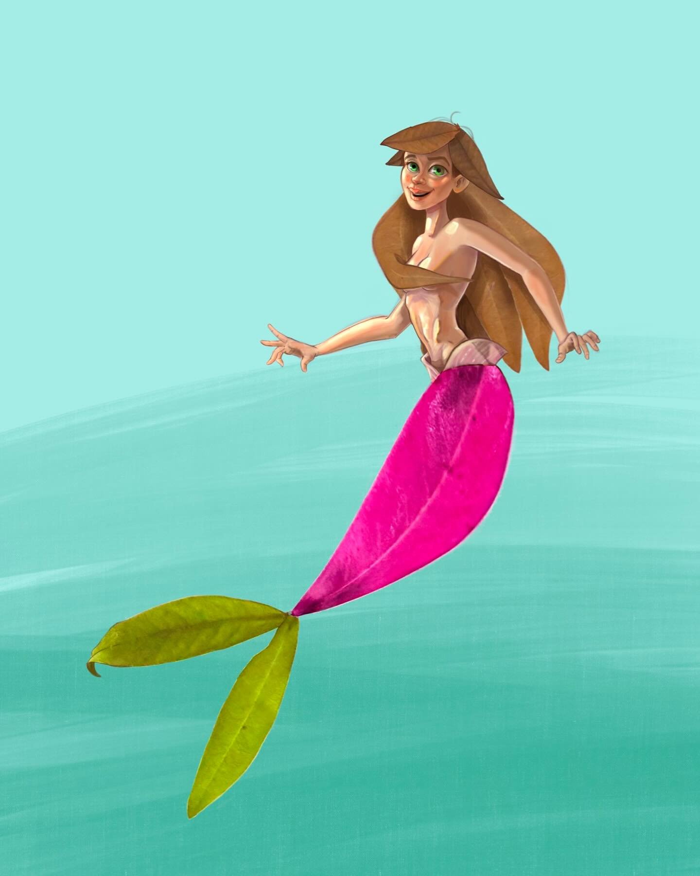 MerMay - Day 3.  I handmade this one from leaves. @mermay_official #MerMay2026 #mermay