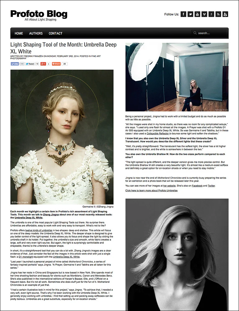 "Light Shaping Tool of the Month", Profoto Blog , 3 February 2014