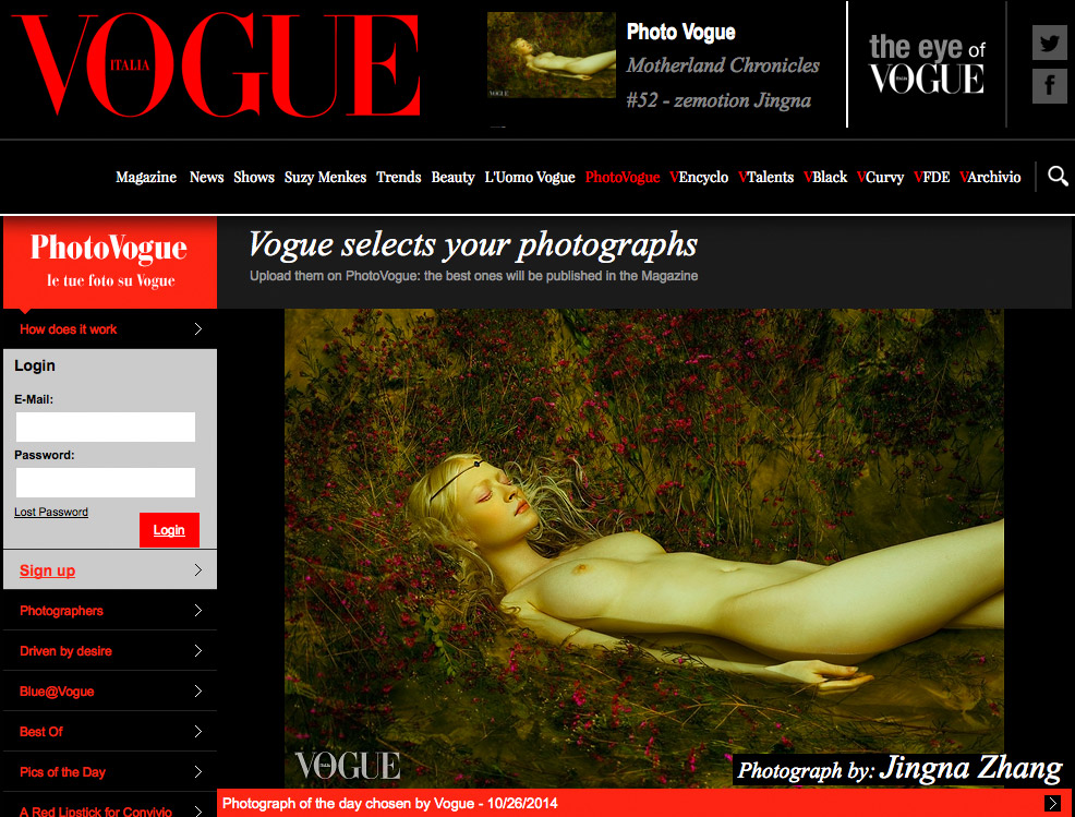 Picture of the Day, Photo Vogue, Vogue Italia , 26 October 2014