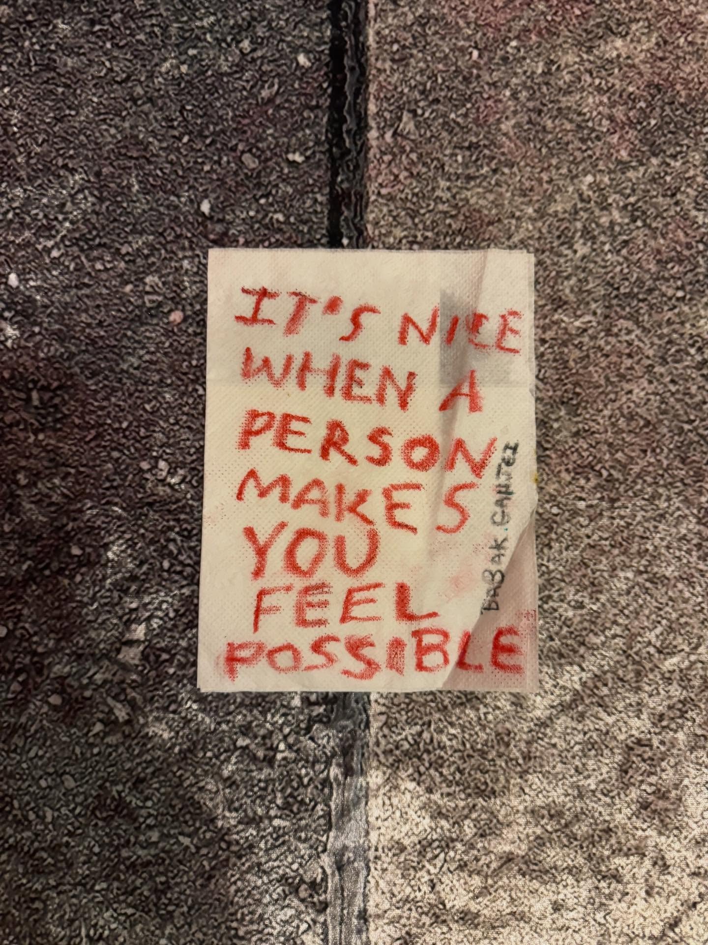 This is an extra one for today. Oil pastel on McDonalds Napkin #babakseverydayart2026  #3 #poem