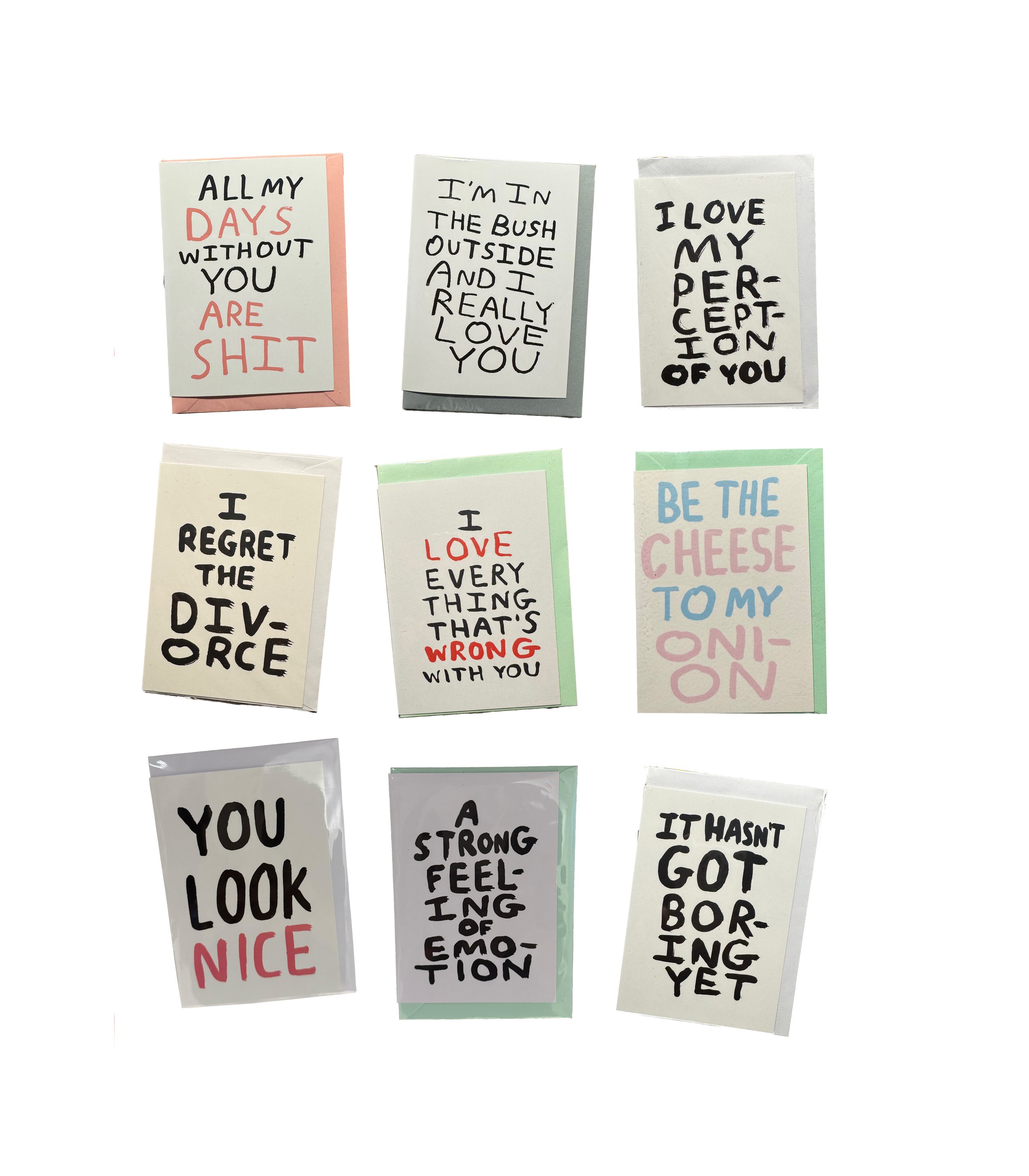 SOME CARDS THAT EXPRESS VARIOUS FORMS OF LOVE