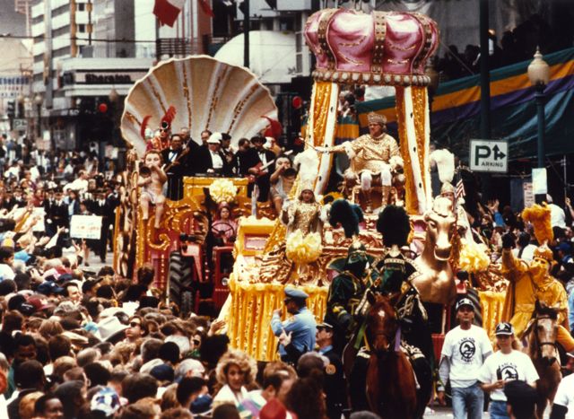 Jimmy Maxwell plays for His Majesty REX on Mardi Gras Day