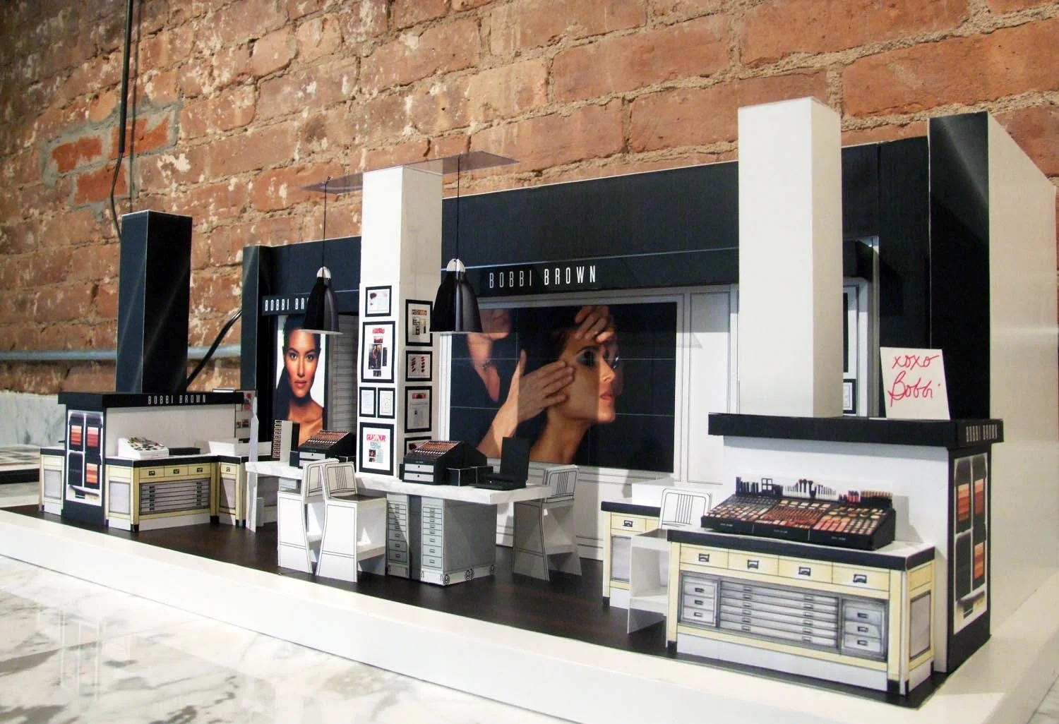 Model for Bobbi Brown Cosmetics Bloomingdales NY Cosmetics Floor