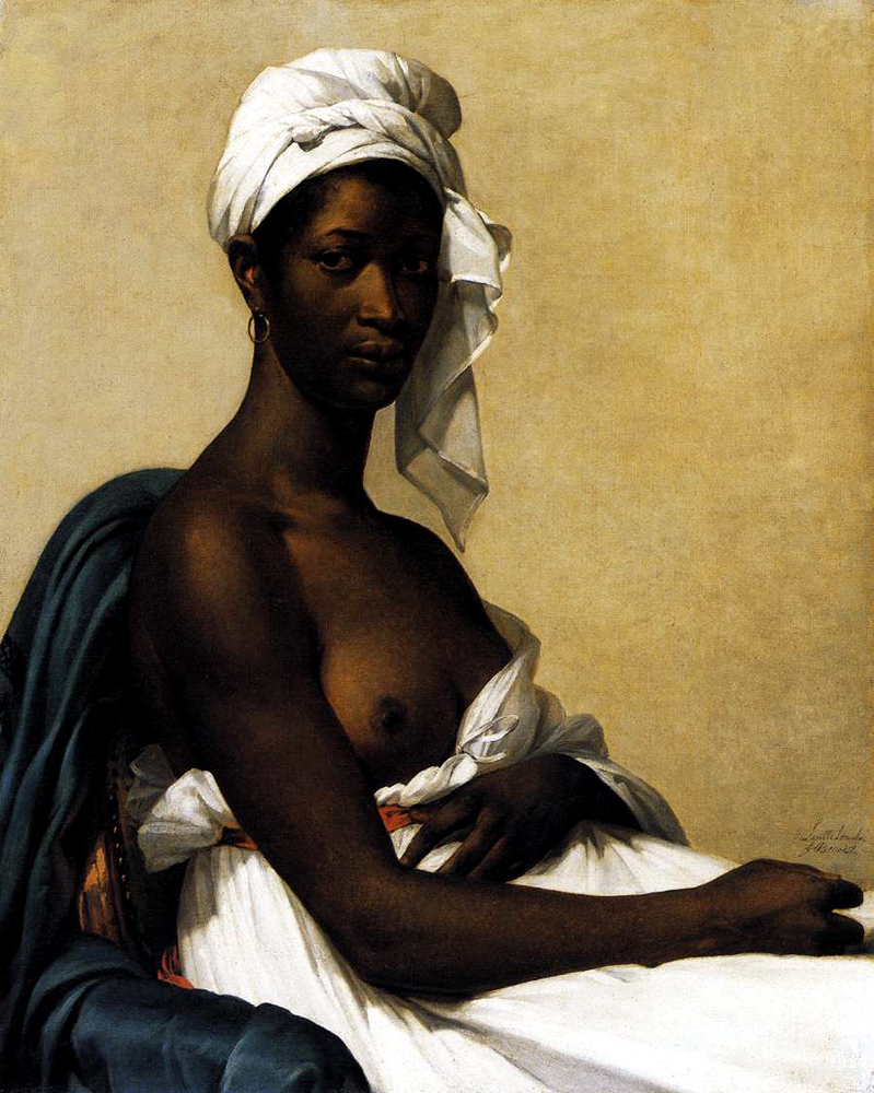 Detail of Marie-Guillemine Benoist, Portrait of a Negress , 1800. Image courtesy of the Louvre.
