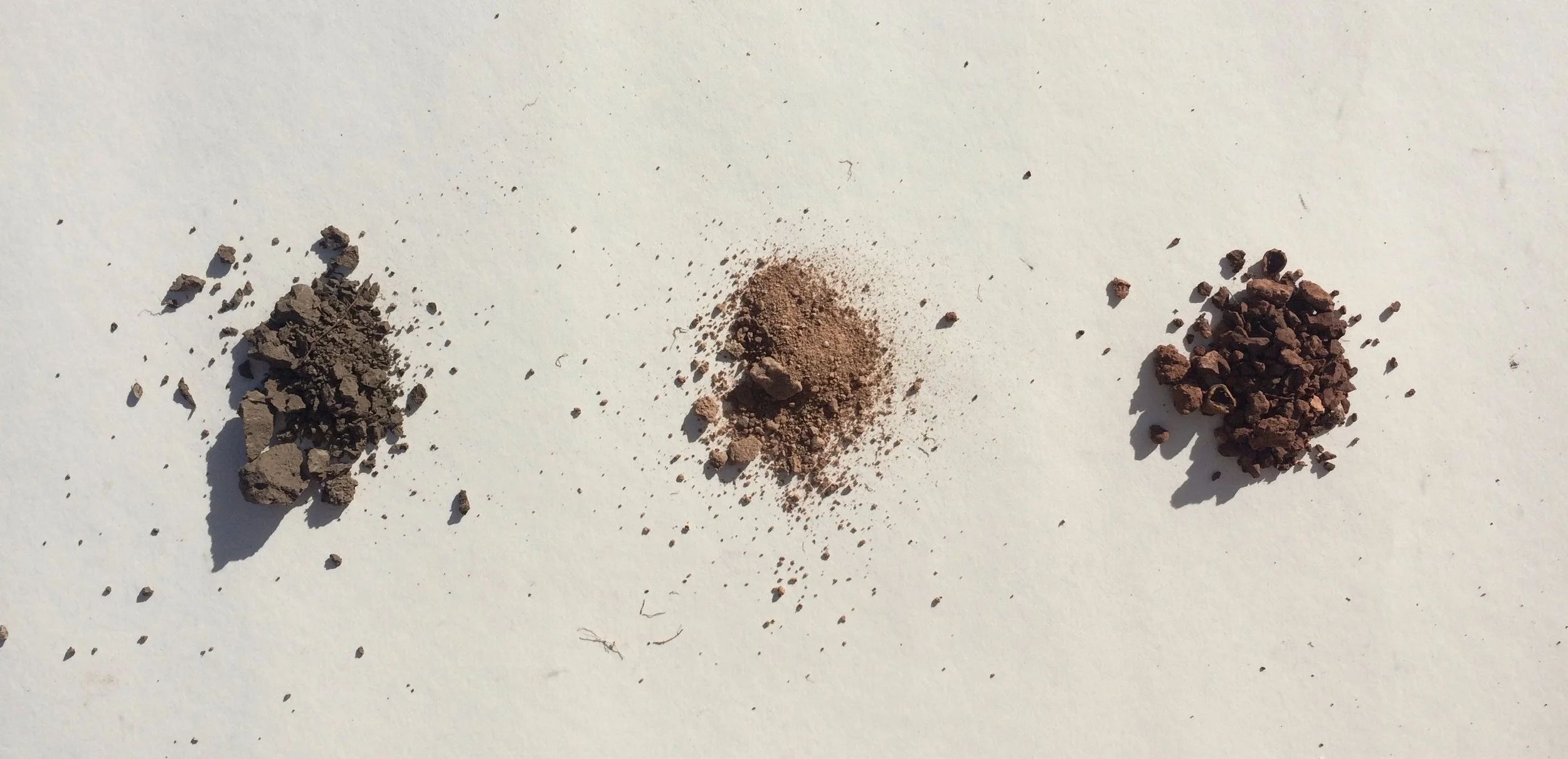  earth pigments foraged within twenty miles of home in ABQ, NM 