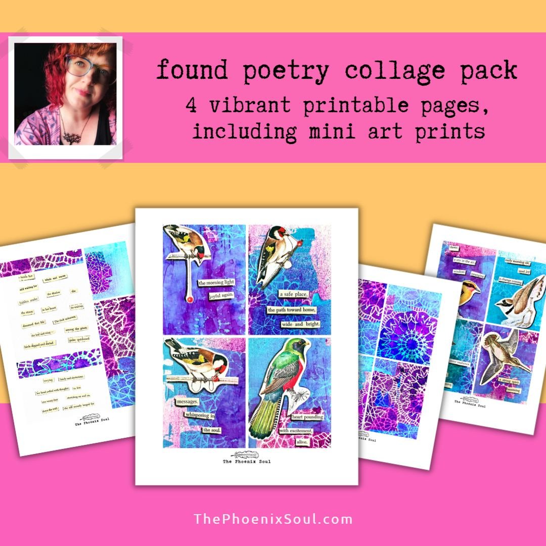 Found poetry collage pack