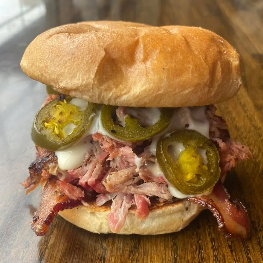 Grab our Big Pig Sandwich on Special today. Get with Waffle Fries &amp; Drink. $14.79. Open till 8pm