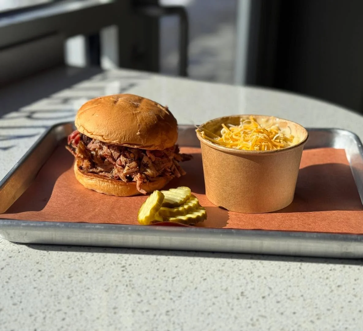 Today&rsquo;s Special: Our Pulled Pork Sandwich. Get it today with the best Mac &amp; Cheese in town &amp; Drink $14.79. Open till 8pm.