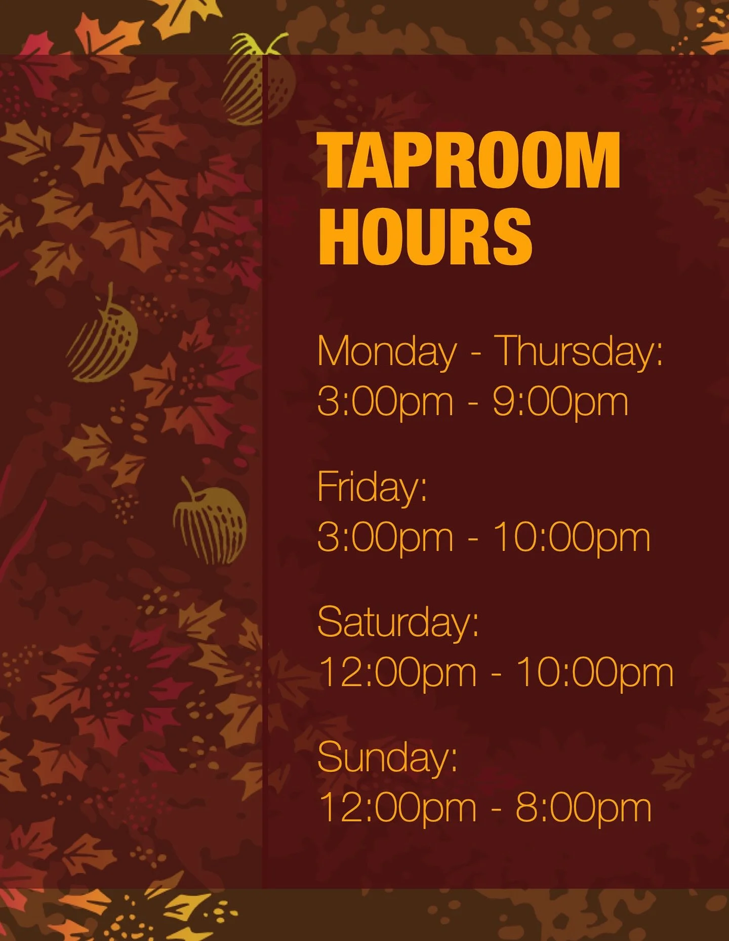 Updated taproom hours go live today ⏰ Check out the new schedule #salemma #hardcider #ffttcider