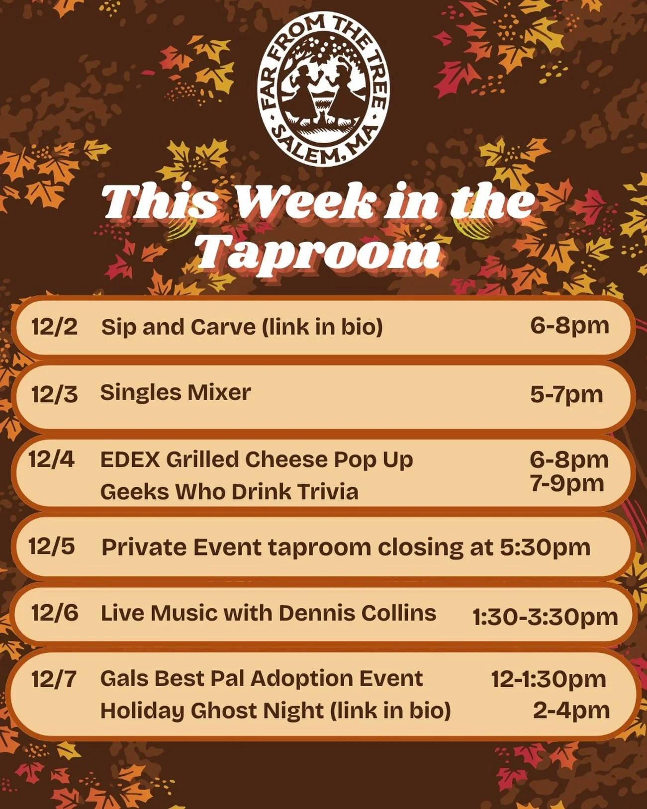 Check out this week&rsquo;s taproom events! #salemmaevents